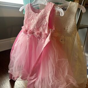Pink and Cream Kids Dress Set